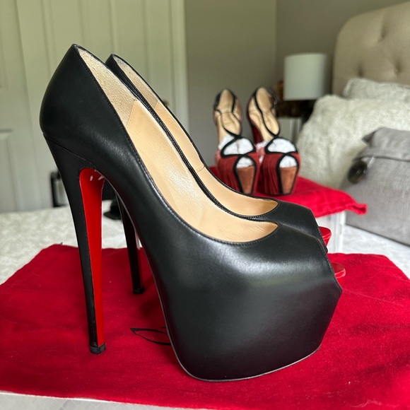 Christian Louboutin Shoes - Christian Louboutin Black and Red Classic Heels